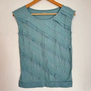 LOFT Textured Teal Tank Top